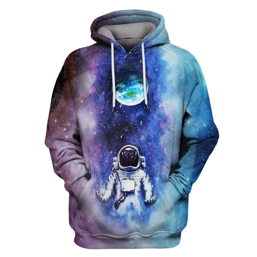 Astronaut Facing The Earth OuterSpace Custom T-shirt – Hoodies Apparel