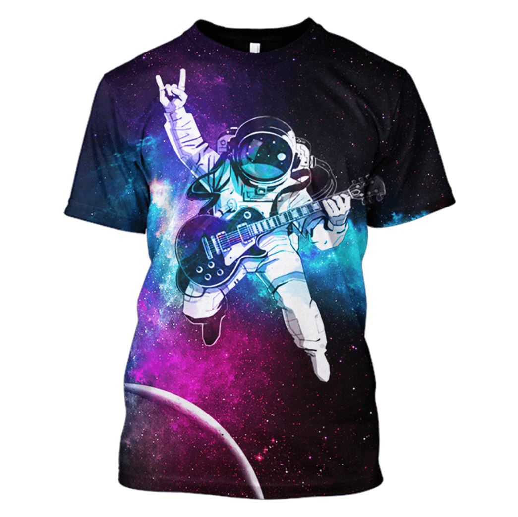 Astronaut plays guitar in the space Custom T-shirt – Hoodies Apparel