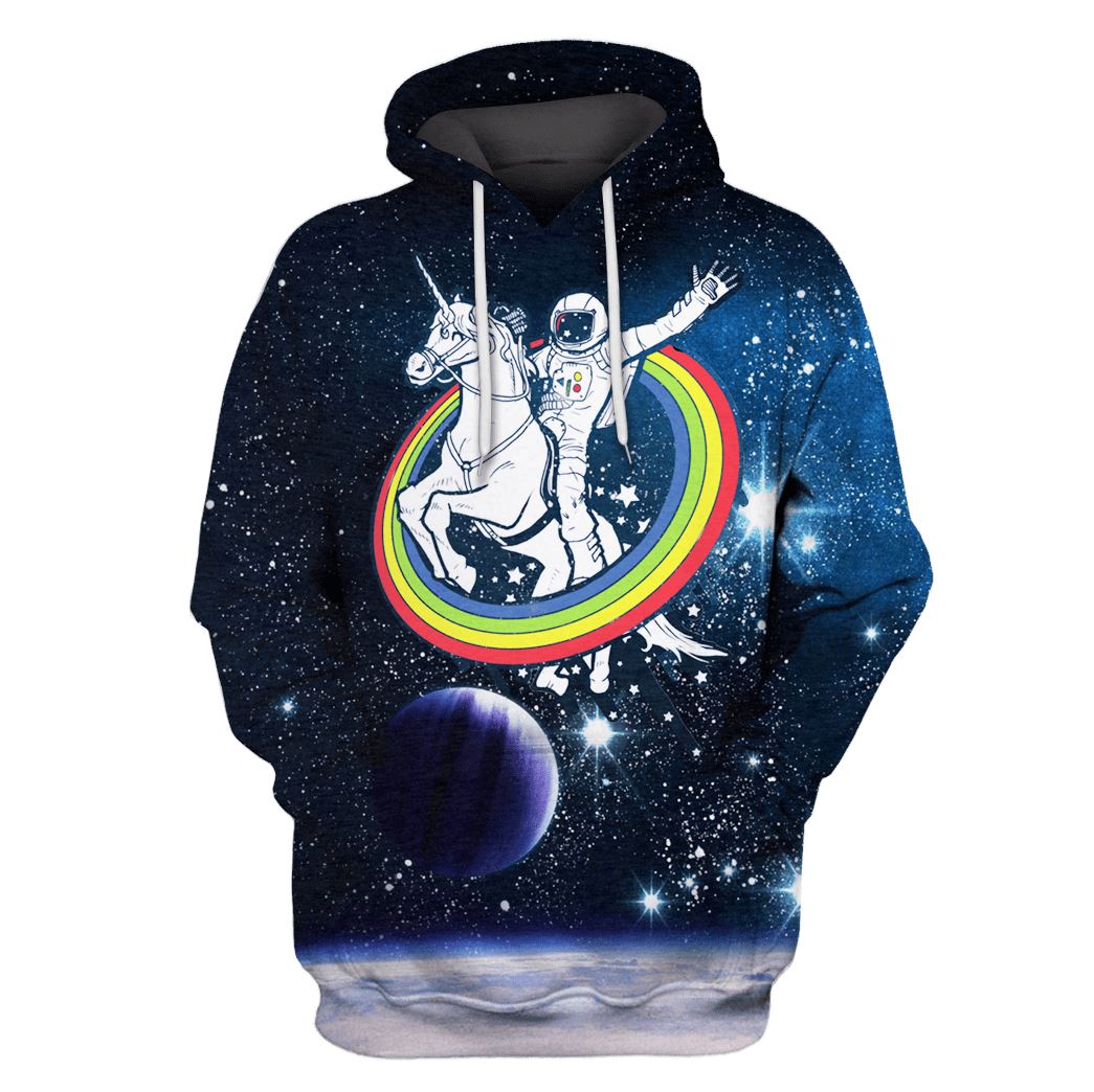 astronaut riding unicorn into space T-Shirts – Zip Hoodies Apparel