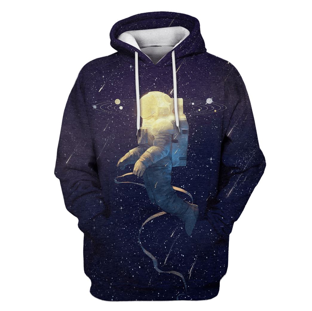 Astronaut Rotating around Planet Custom T-shirt – Hoodies Apparel