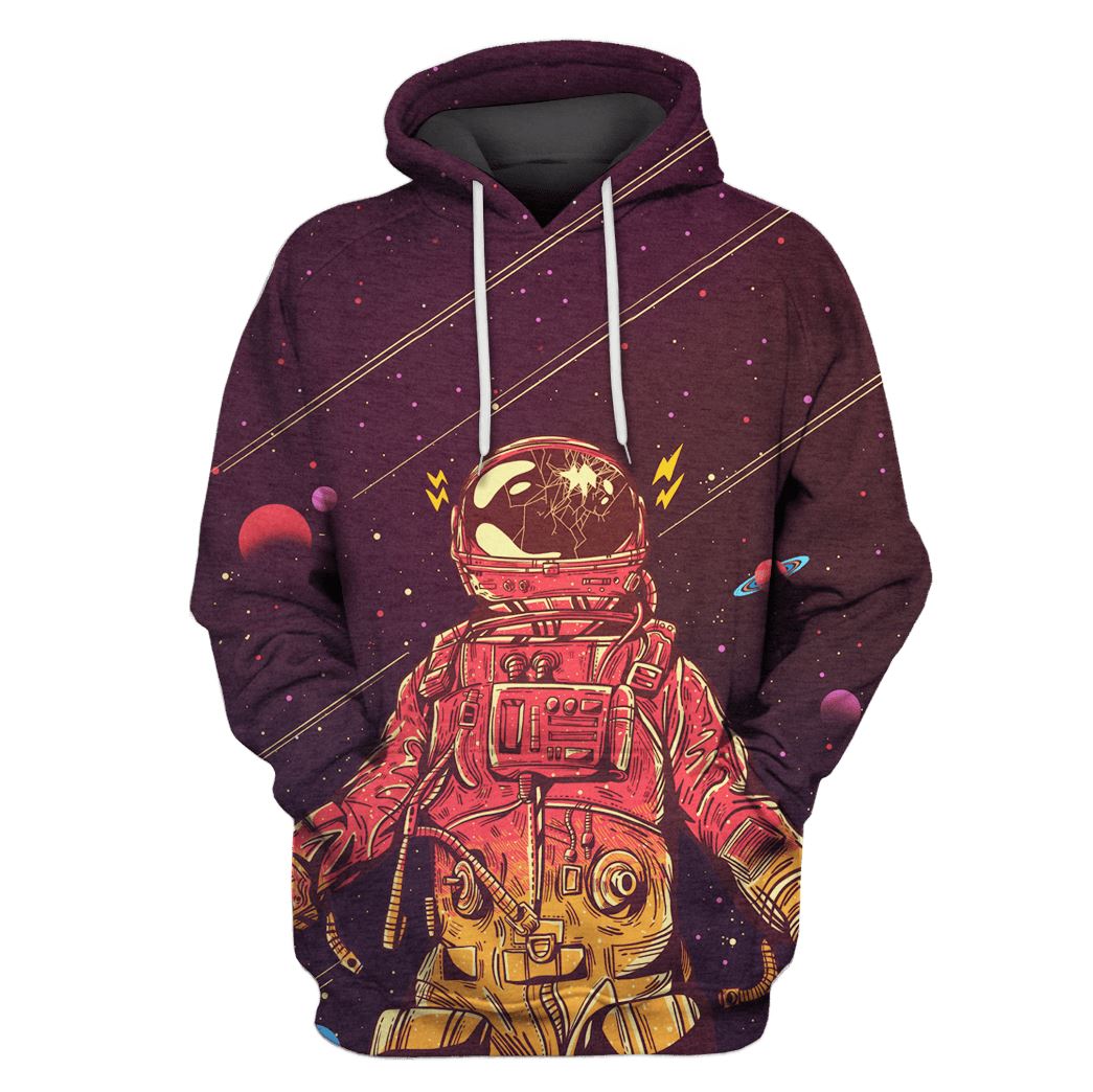 Astronaut with broken helmet in Space Custom T-shirt – Hoodies Apparel