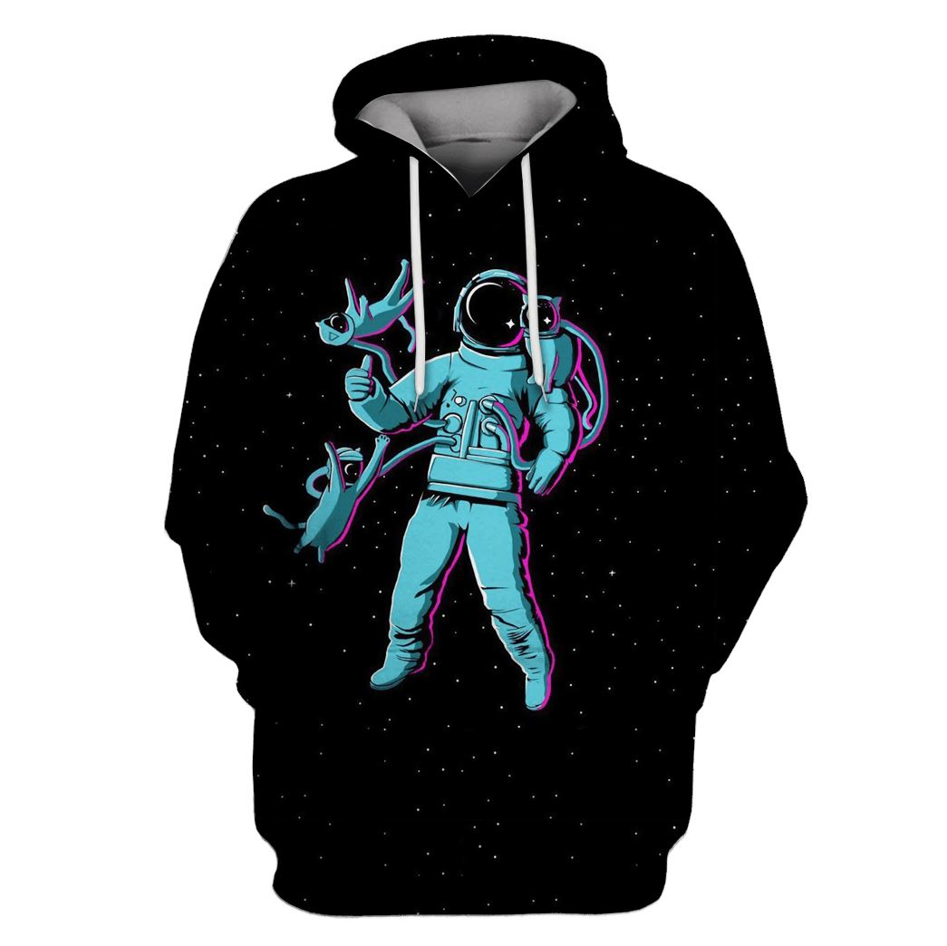 Astronaut with pets in space Custom T-shirt – Hoodies Apparel