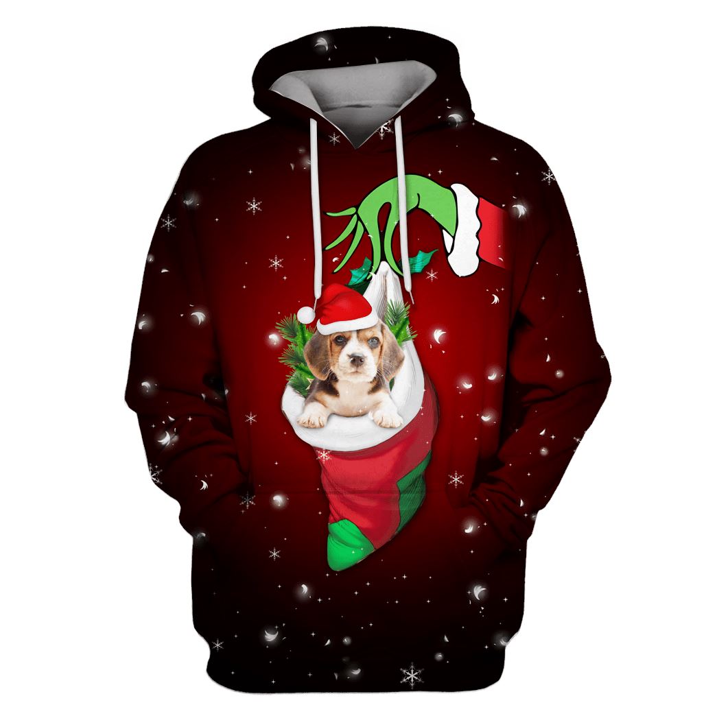 Beagle On Christmas Custom T-shirt – Hoodies Apparel