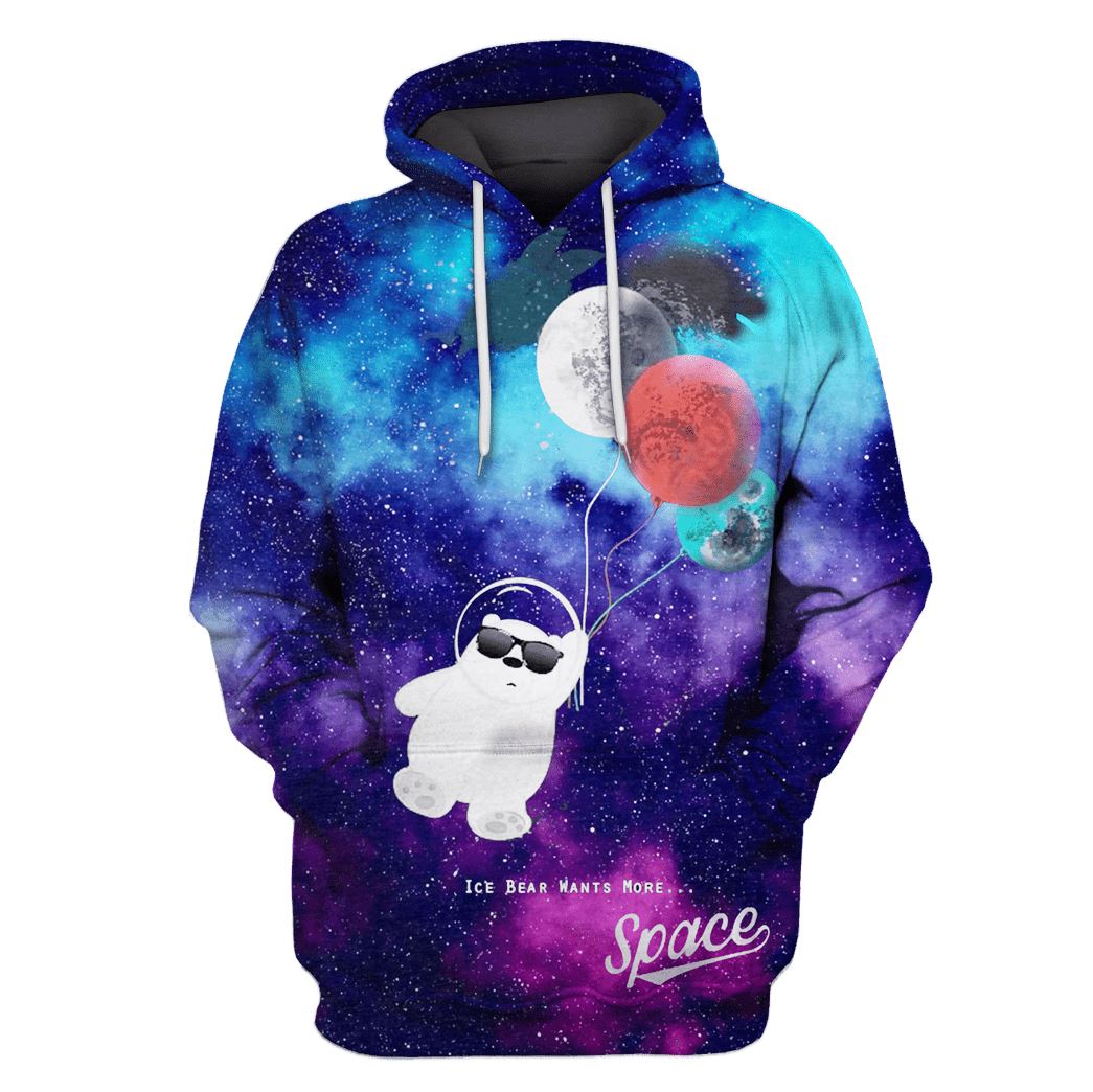 Bear Astronaut with planet balloon OuterSpace Custom T-shirt – Hoodies Apparel