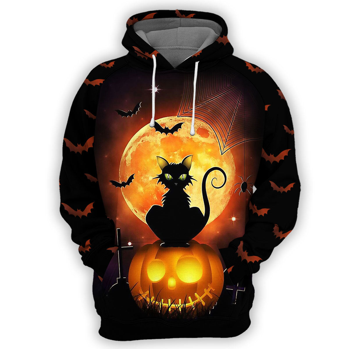 Black Cat Halloween Unique All Over Print T-Shirt Hoodie Gift Ideas