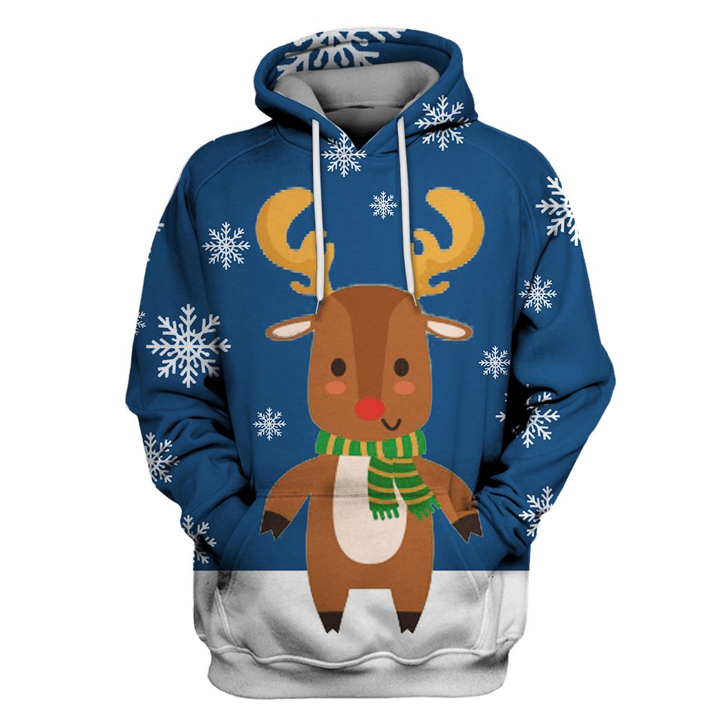 Christmas Santa Reindeer Custom T-shirt – Hoodies Apparel