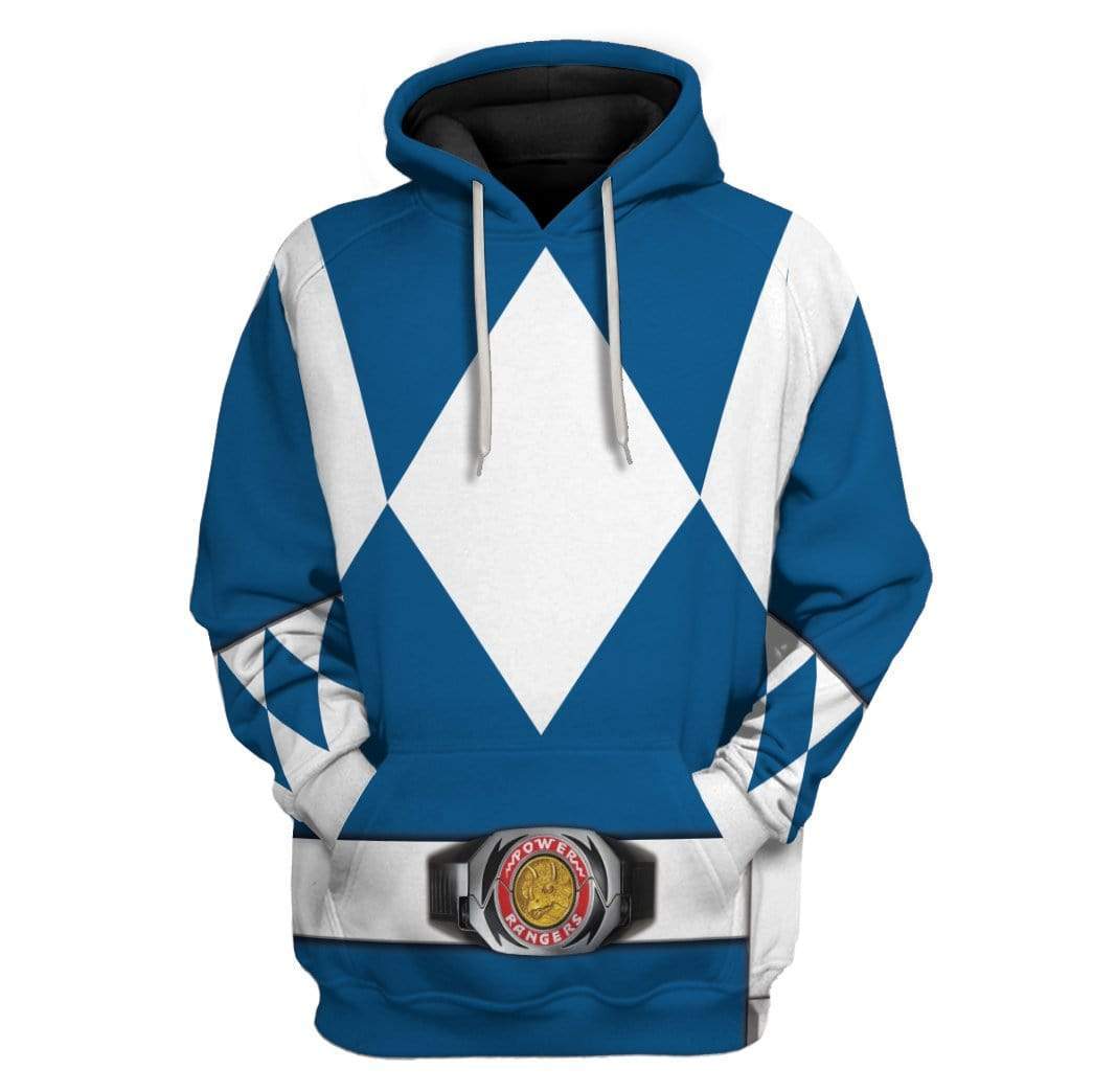 Cosplay Blue MIGHTY MORPHIN Power Ranger Custom T-Shirts Hoodies Apparel