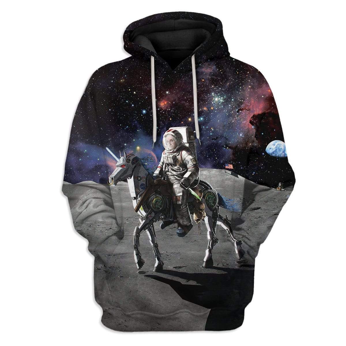 Custom Astronaut George Washington in Space T-Shirts Hoodies Apparel