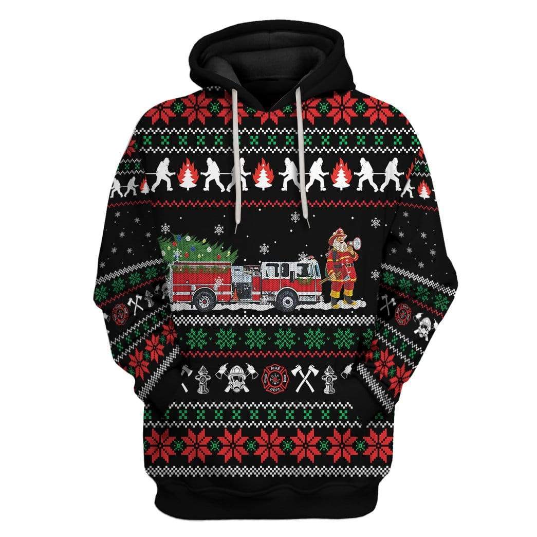 Custom Ugly Christmas Firefighter Apparel