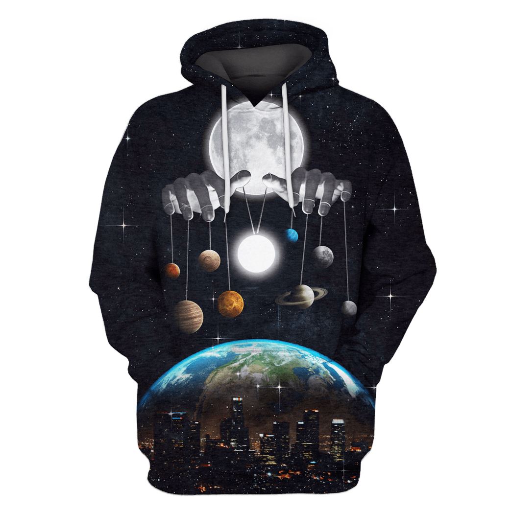 Earth Moon and Planets in solar system Custom T-shirt – Hoodies Apparel