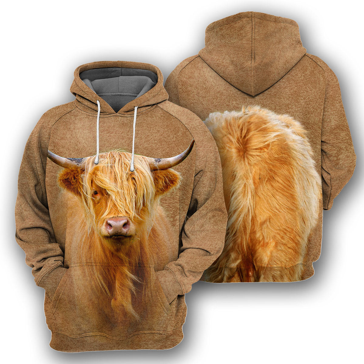 Highland Cattle Unique All Over Print T-Shirt Hoodie Gift Ideas