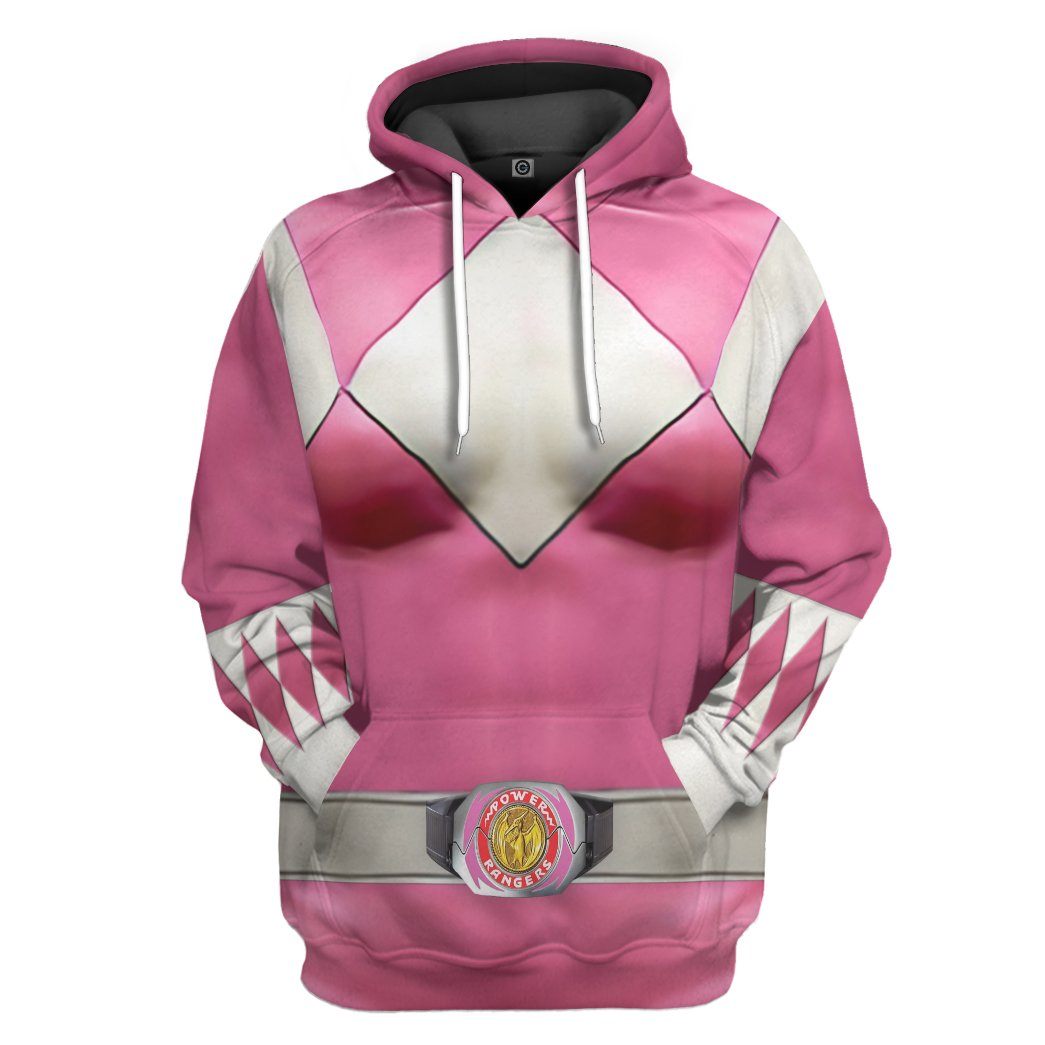 Mighty Morphin Pink Power Rangers Custom Hoodie Apparel