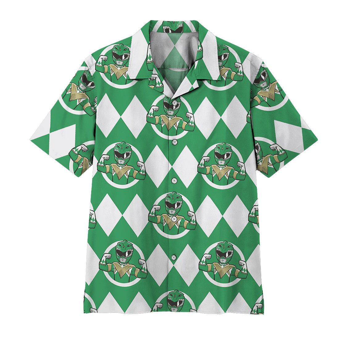 Mighty Morphin Power Rangers Green Ranger Hawaii Shirt