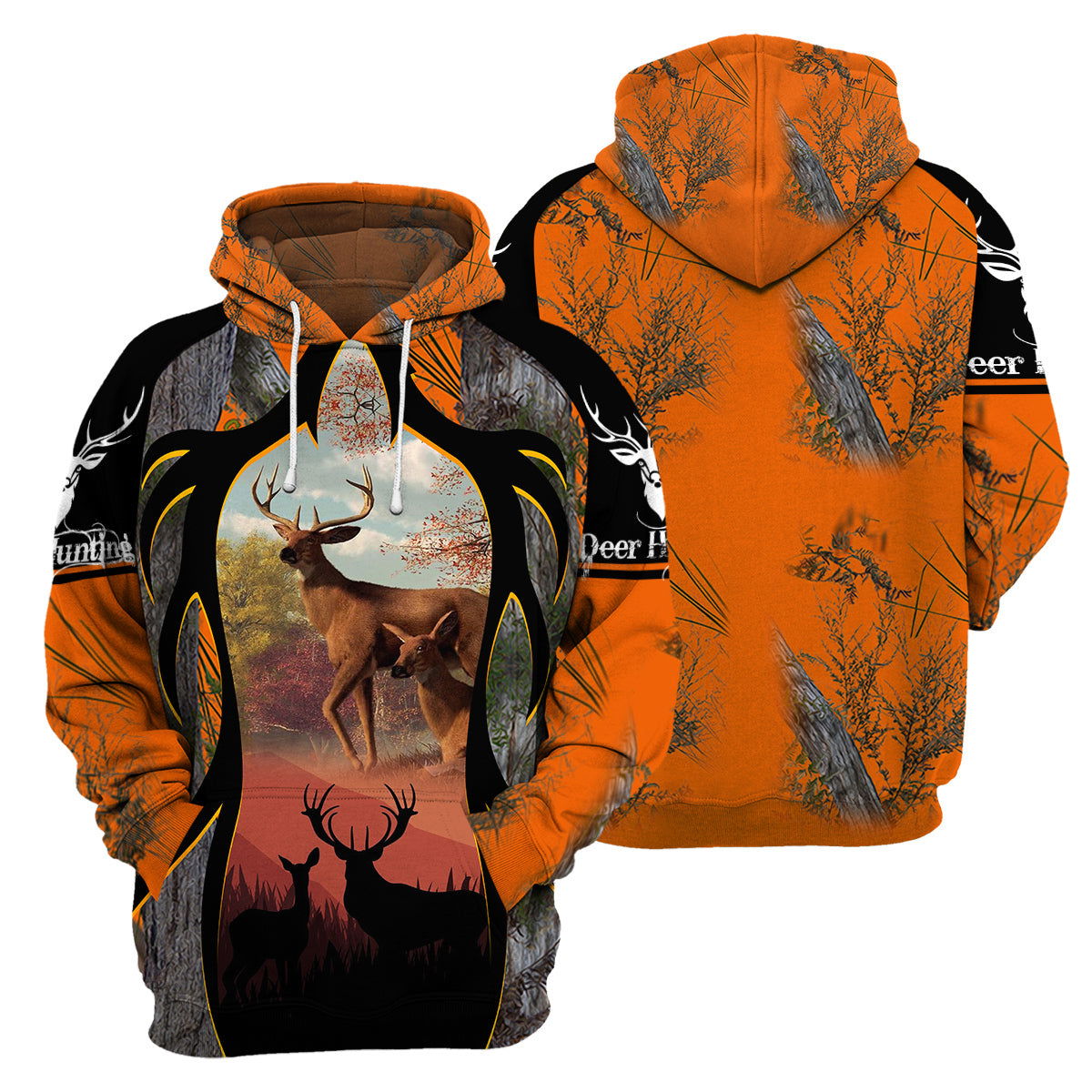 Orange Deer Hunting Unique All Over Print T-Shirt Hoodie Gift Ideas