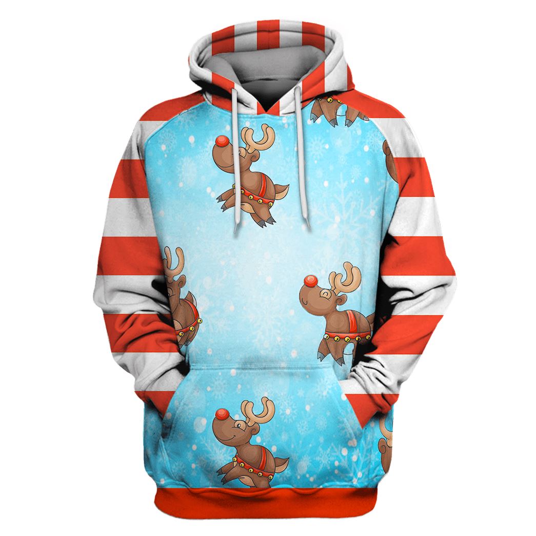 Reindeer Christmas Elk Custom T-shirt – Hoodies Apparel