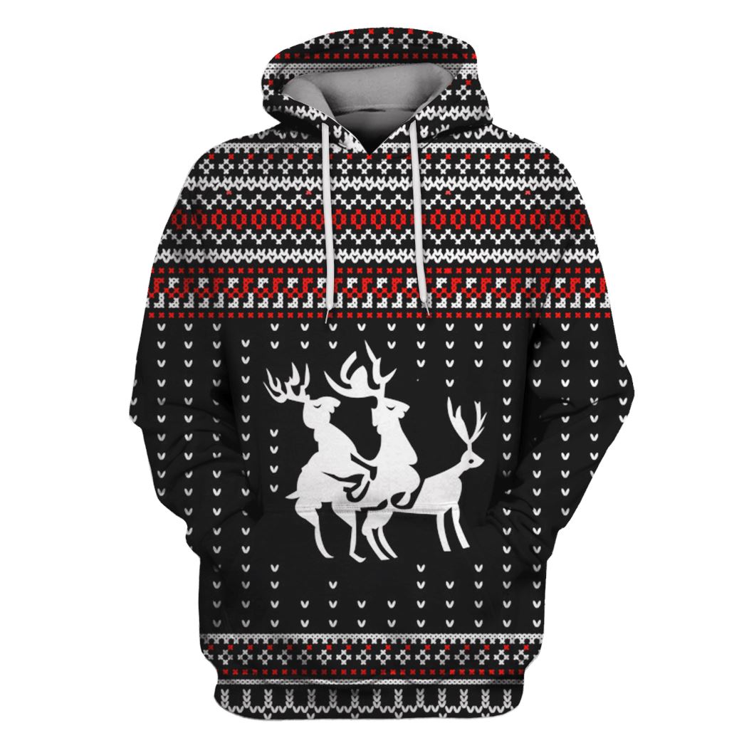 Reindeer Merry christmas Custom T-shirt – Hoodies Apparel