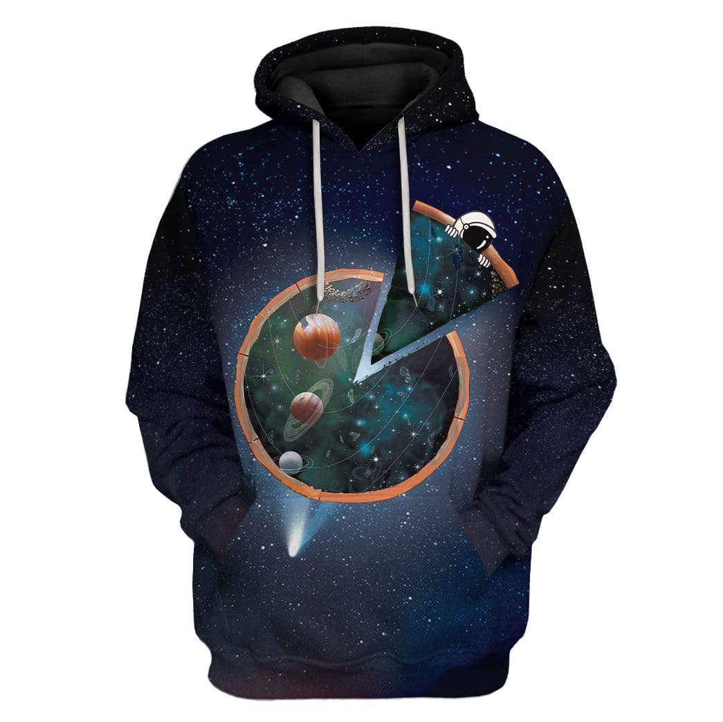 Sleeping Astronaut On Galaxy Pizza Custom T-Shirts Hoodies Apparel