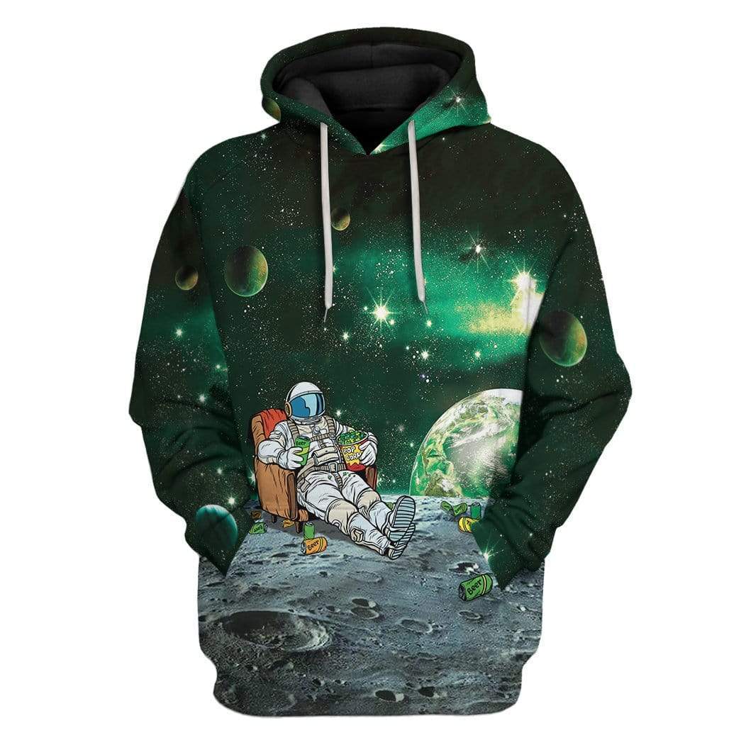 St Patrick’s Day Astronaut Drinking Beer Custom T-Shirts Hoodie Apparel