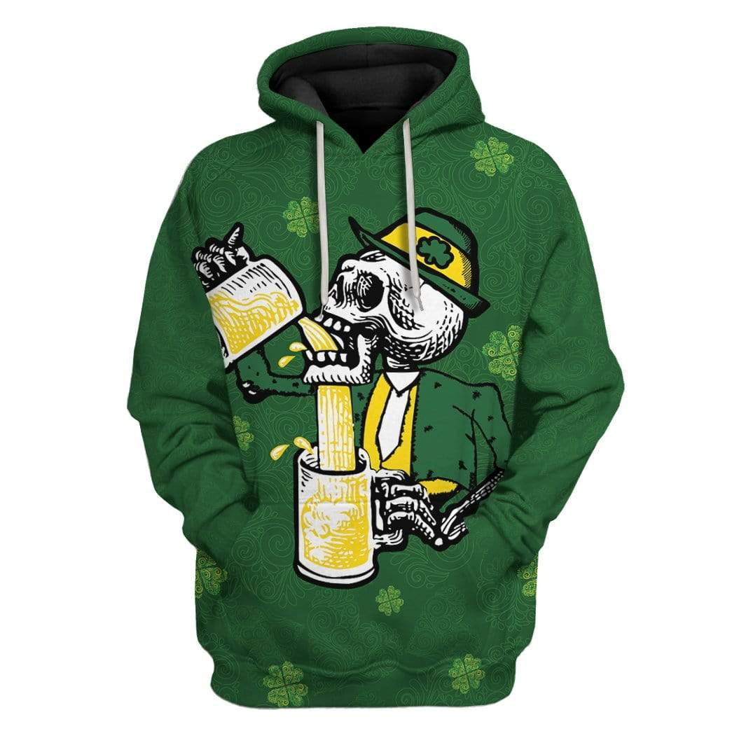 St Patrick’s Day Drunk Skull Custom T-Shirts Hoodies Apparel