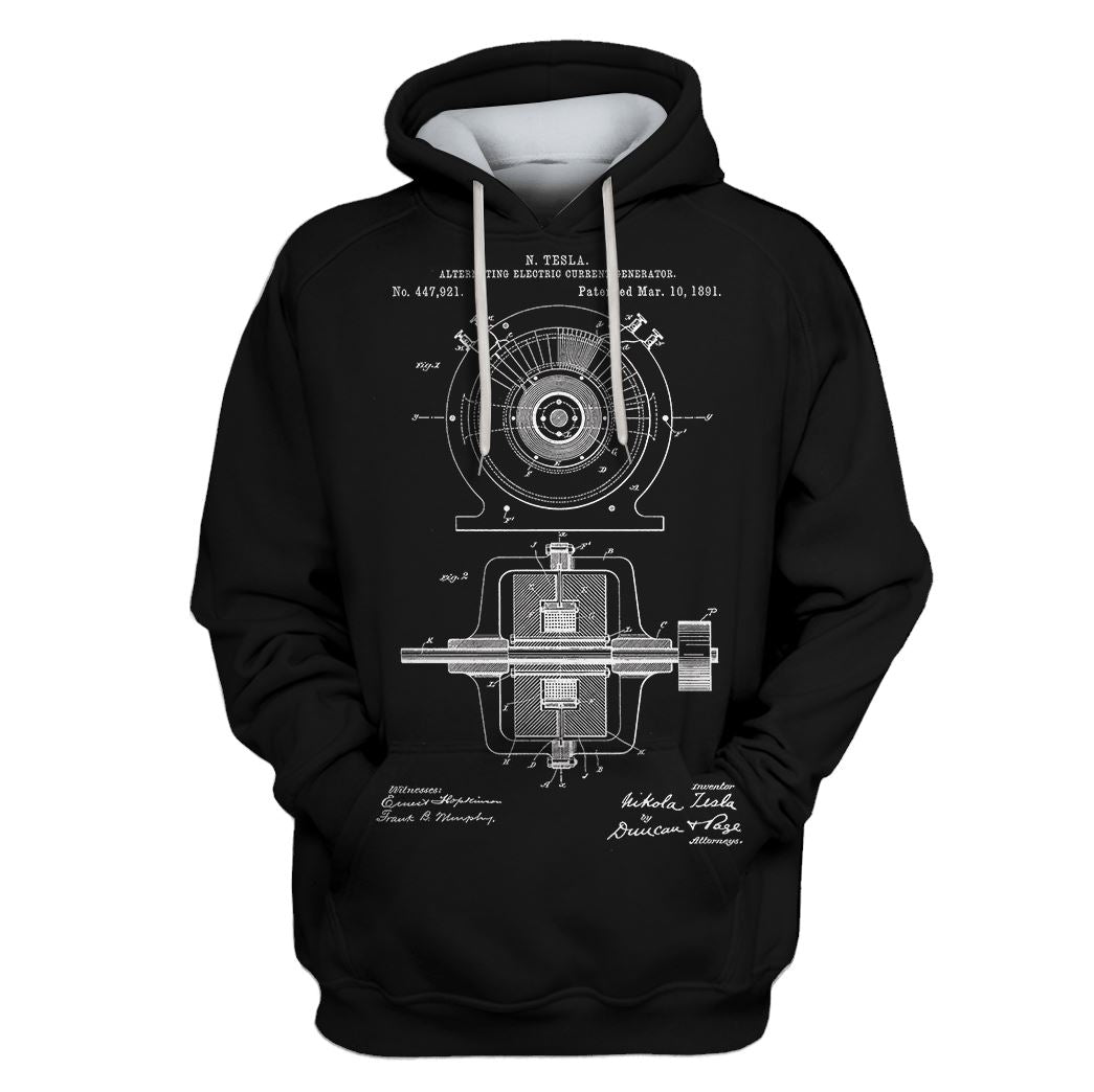 Tesla Alternating Electric Current Generator Custom T-shirt – Hoodies Apparel