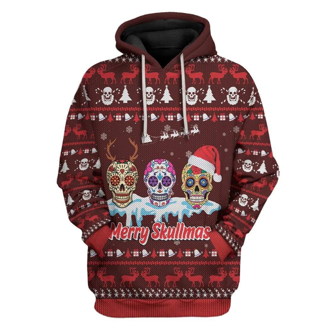 Ugly Merry Skullmas Custom T-shirt – Hoodies Apparel