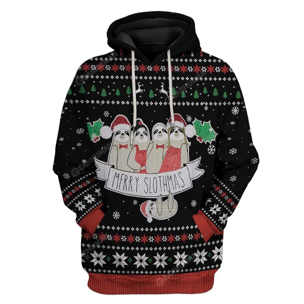 Ugly Merry Slothmas Hoodie T-Shirts Apparel