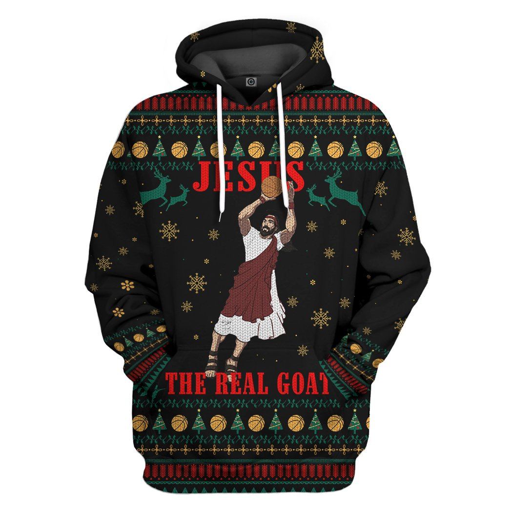 Ugly NBA JESUS THE REAL GOAT Slam Dunk Custom Hoodie Apparel