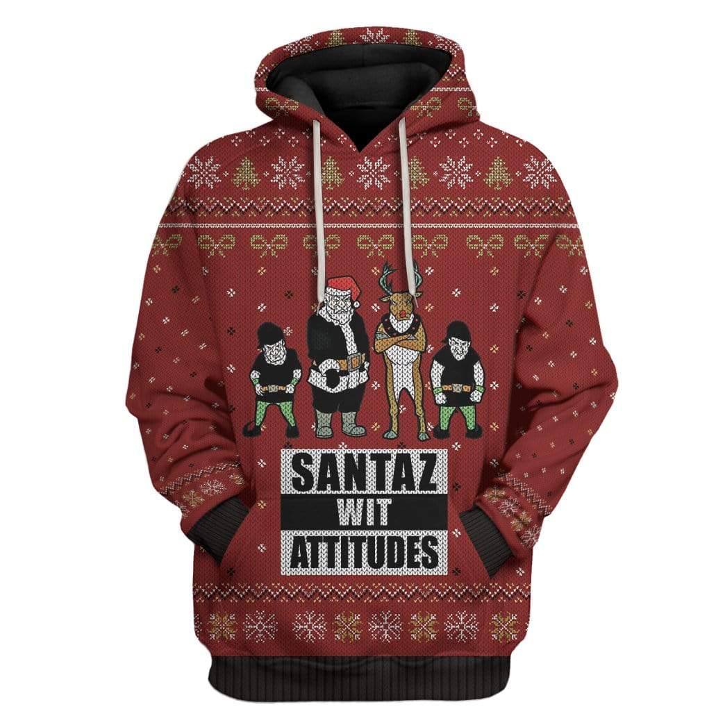 Ugly Santaz Wit Attitudes Custom T-shirt – Hoodies Apparel