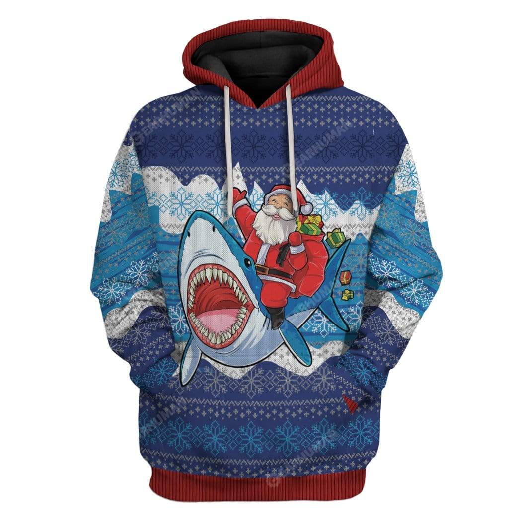 Ugly Shark And Santa Custom T-shirt – Hoodies Apparel