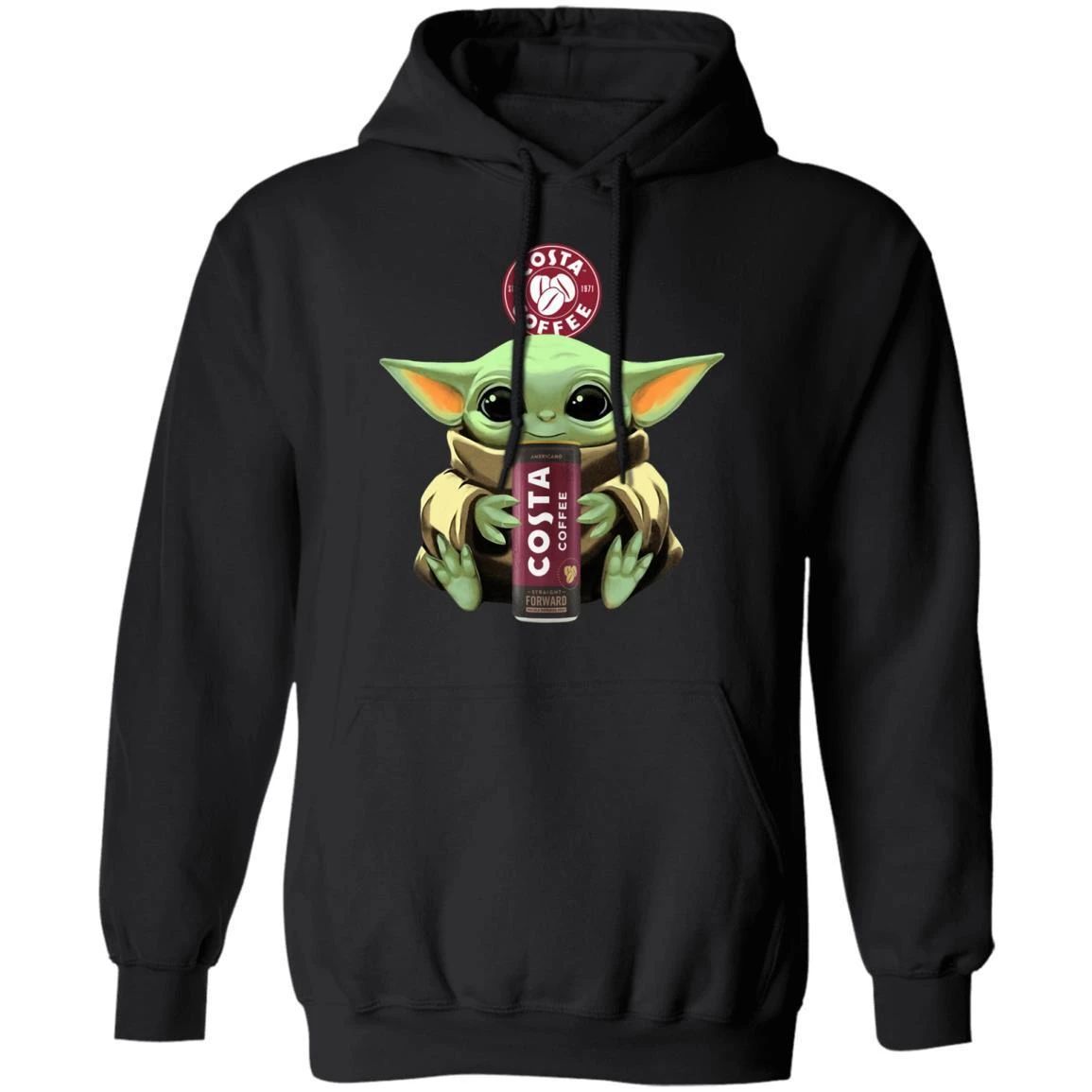 Baby Yoda Loves Costa Coffee Coffee Hoodie