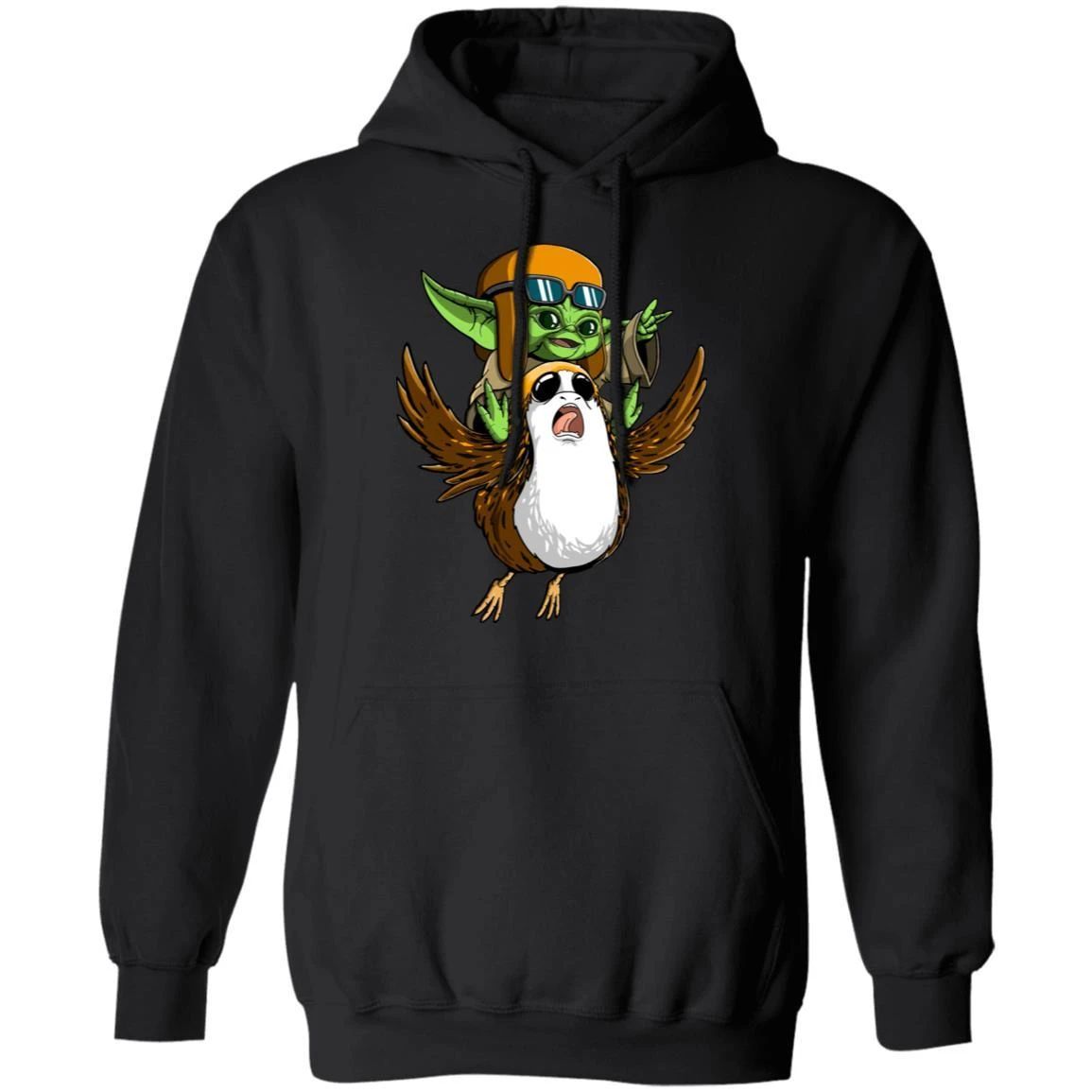 Baby Yoda Riding Porg Hoodie Funny Star Wars Fan Shirt