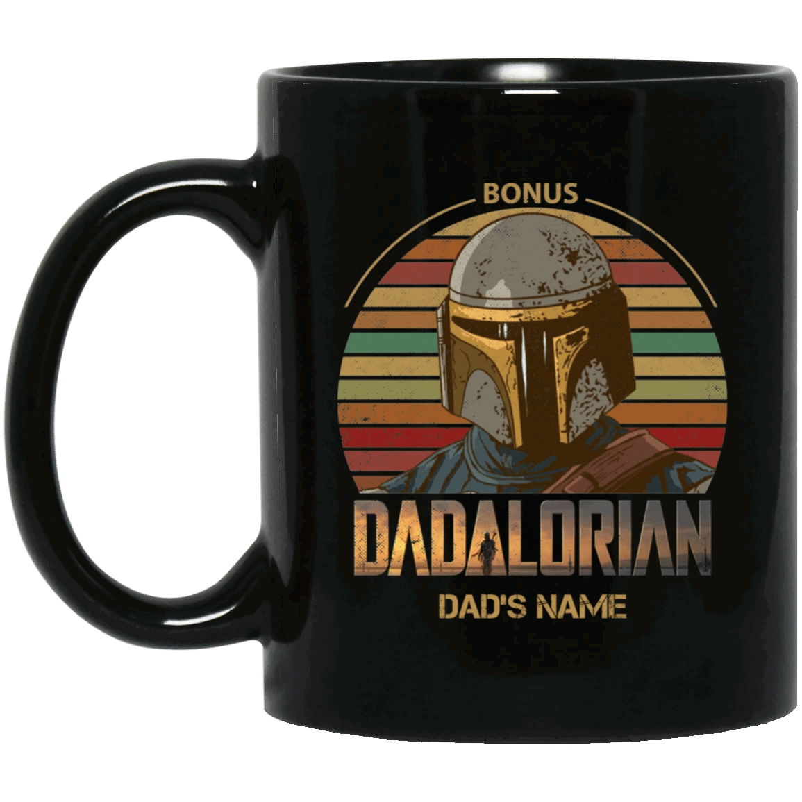 Bonus Dadalorian Mandalorian Step Dad Custom Name Mug Vintage Style