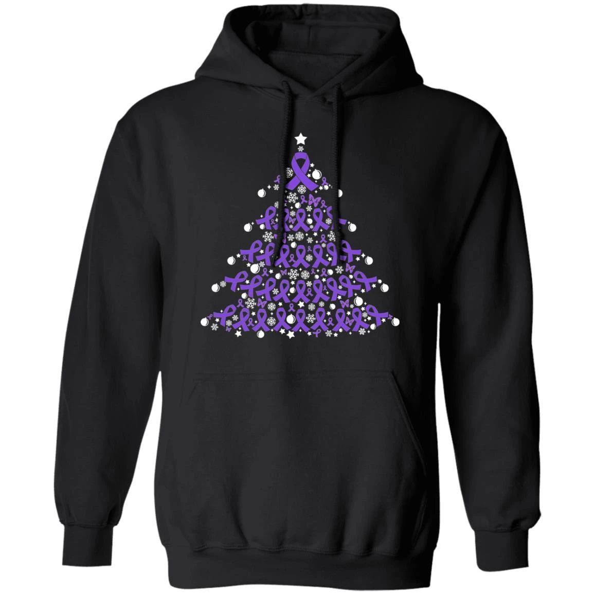 Christmas Hoodie Alzheimers Awareness Xmas Tree Hoodie