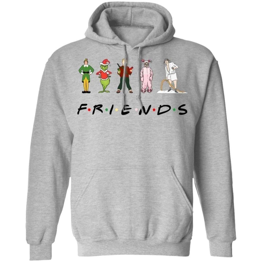 Christmas Hoodie Friends Funny Characters Elf Grinch Xmas Gift Shirt