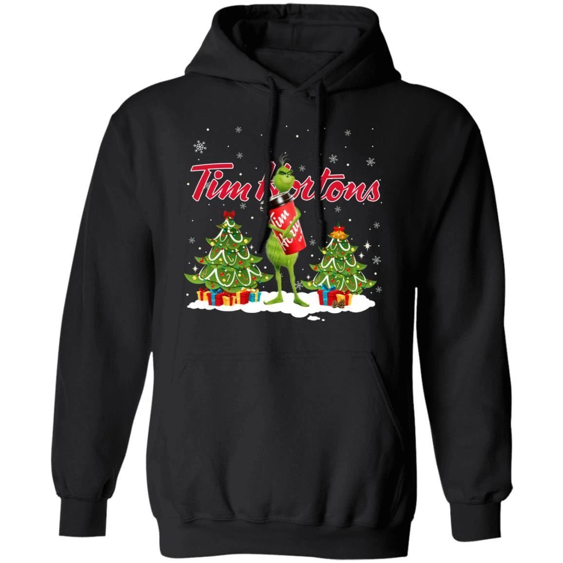 Christmas Hoodie Grinch Holding Tim Horton’s Coffee Xmas Hoodie