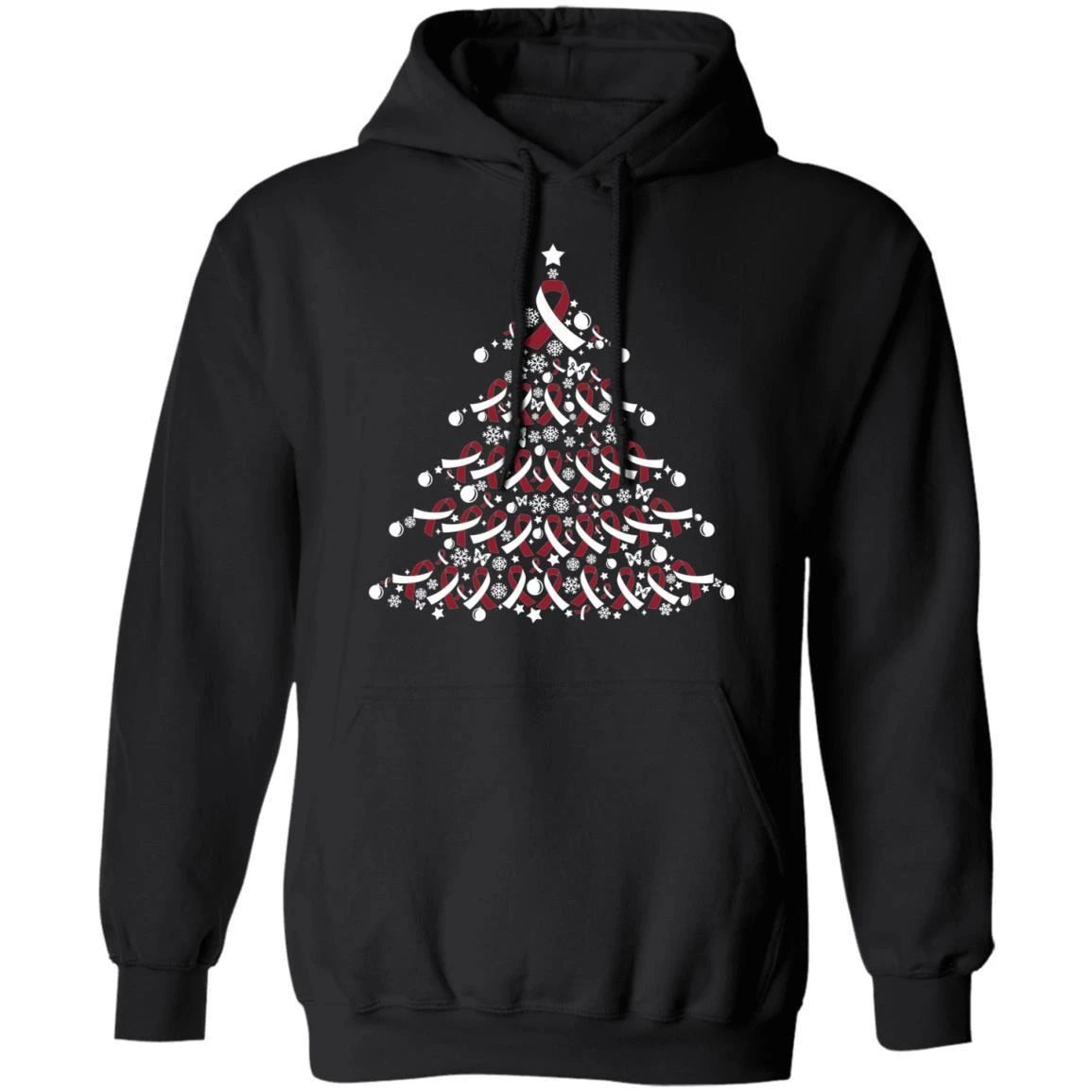 Christmas Hoodie Head And Neck Cancer Awareness Xmas Tree Hoodie