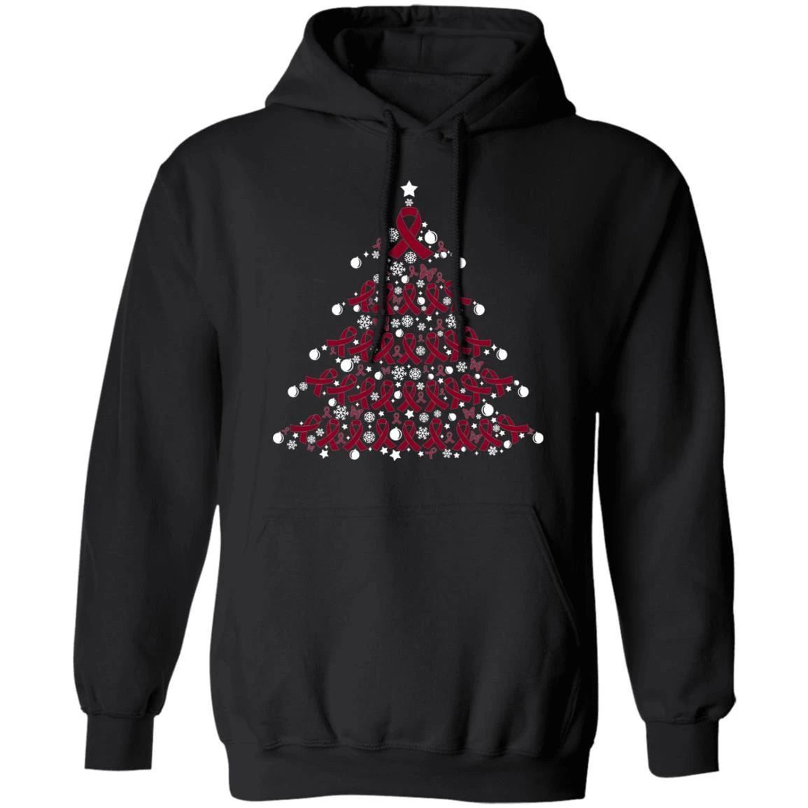 Christmas Hoodie Multiple Myeloma Awareness Xmas Tree Hoodie