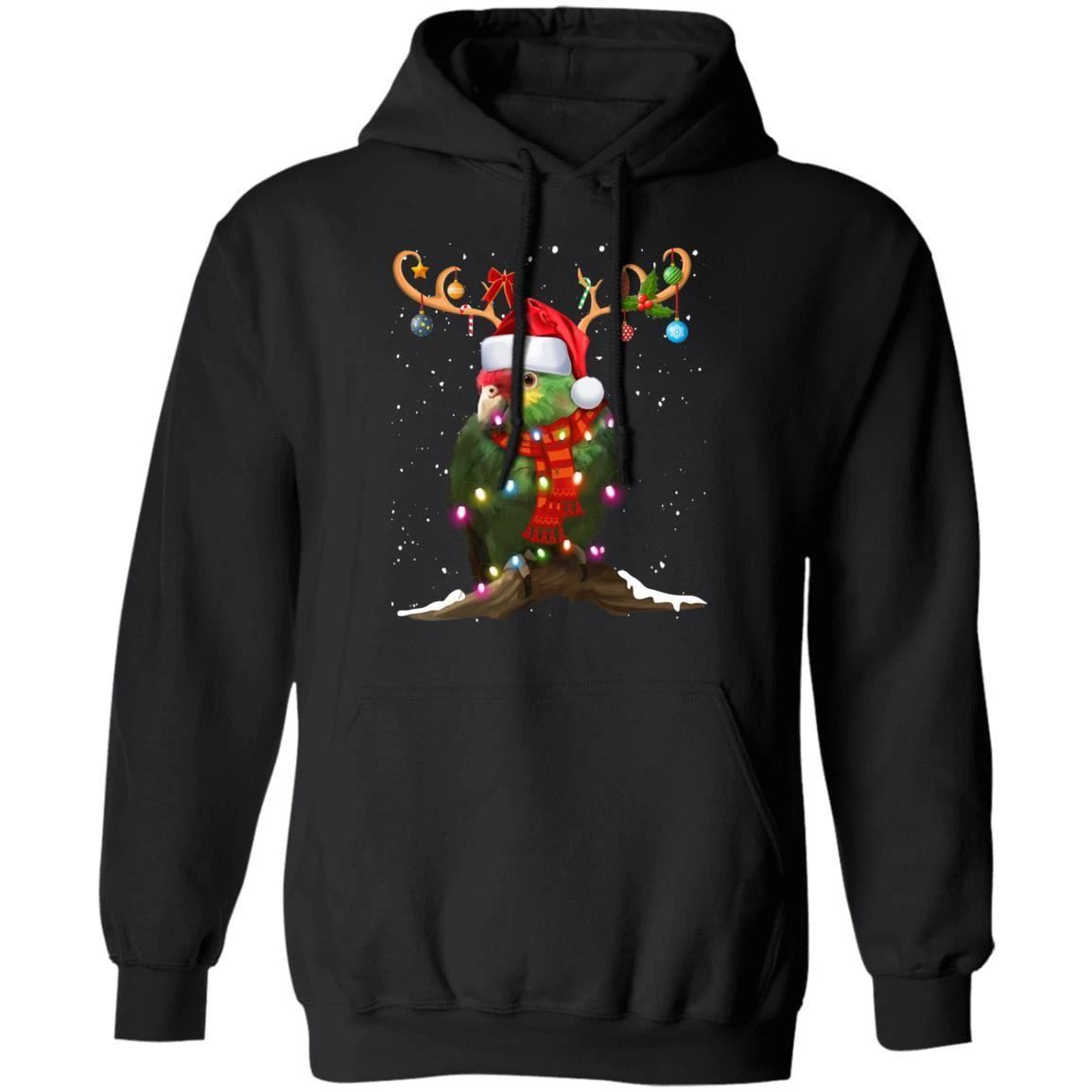 Christmas Hoodie Reindeer Parrot Xmas Hoodie Funny Xmas Gift