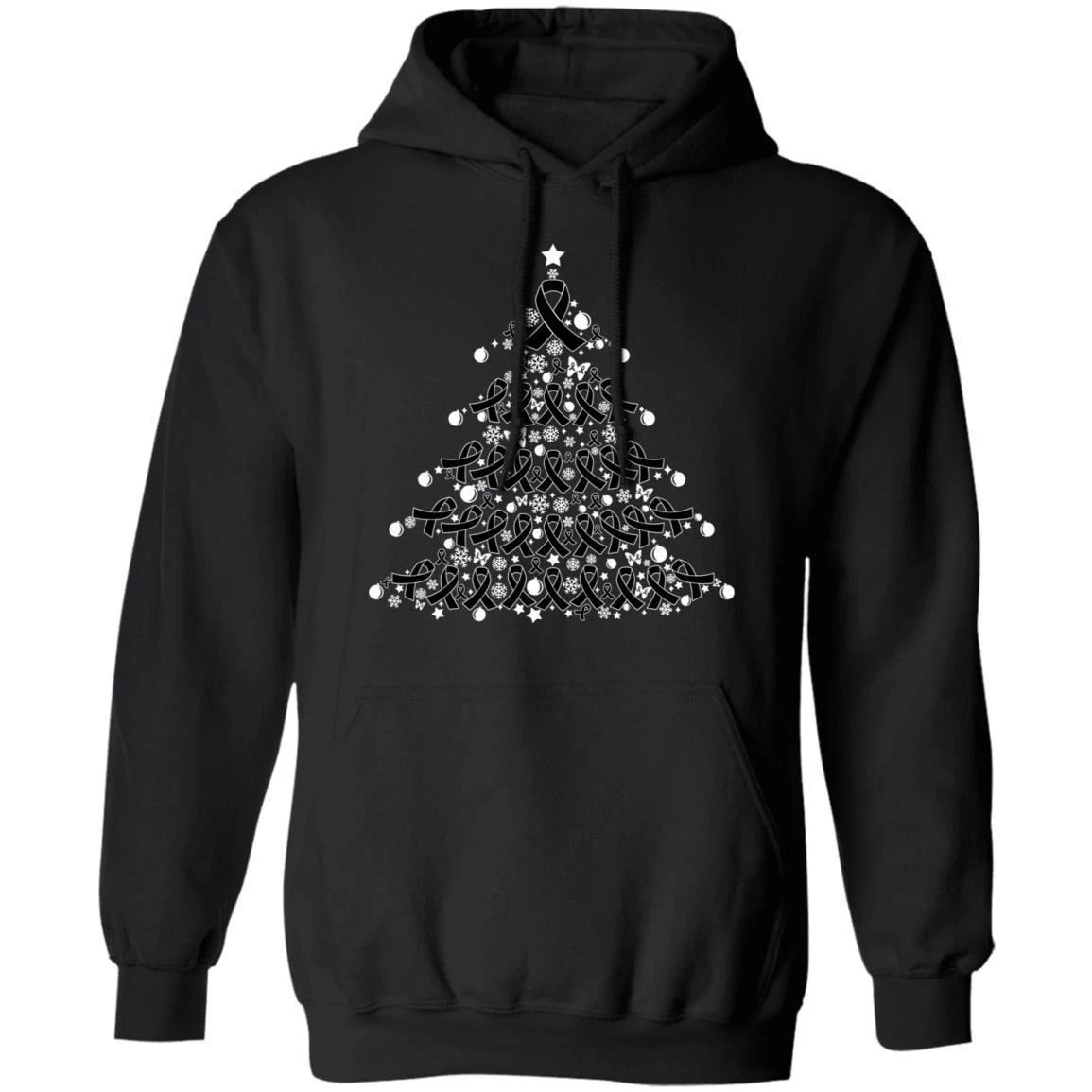 Christmas Hoodie Skin Cancer Awareness Xmas Tree Hoodie