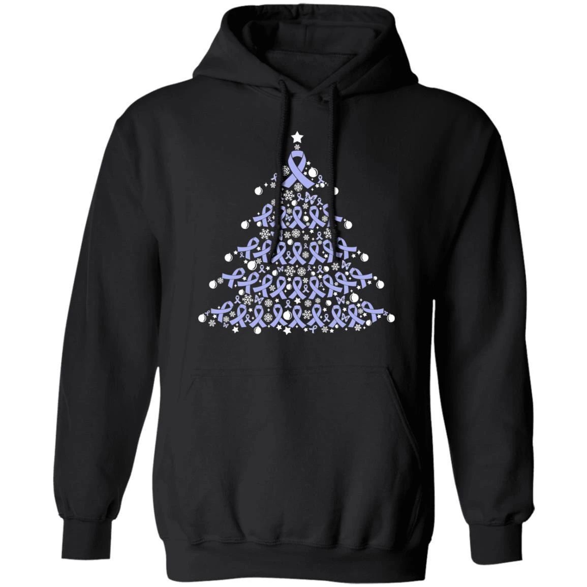 Christmas Hoodie Stomach Cancer Awareness Xmas Tree Hoodie