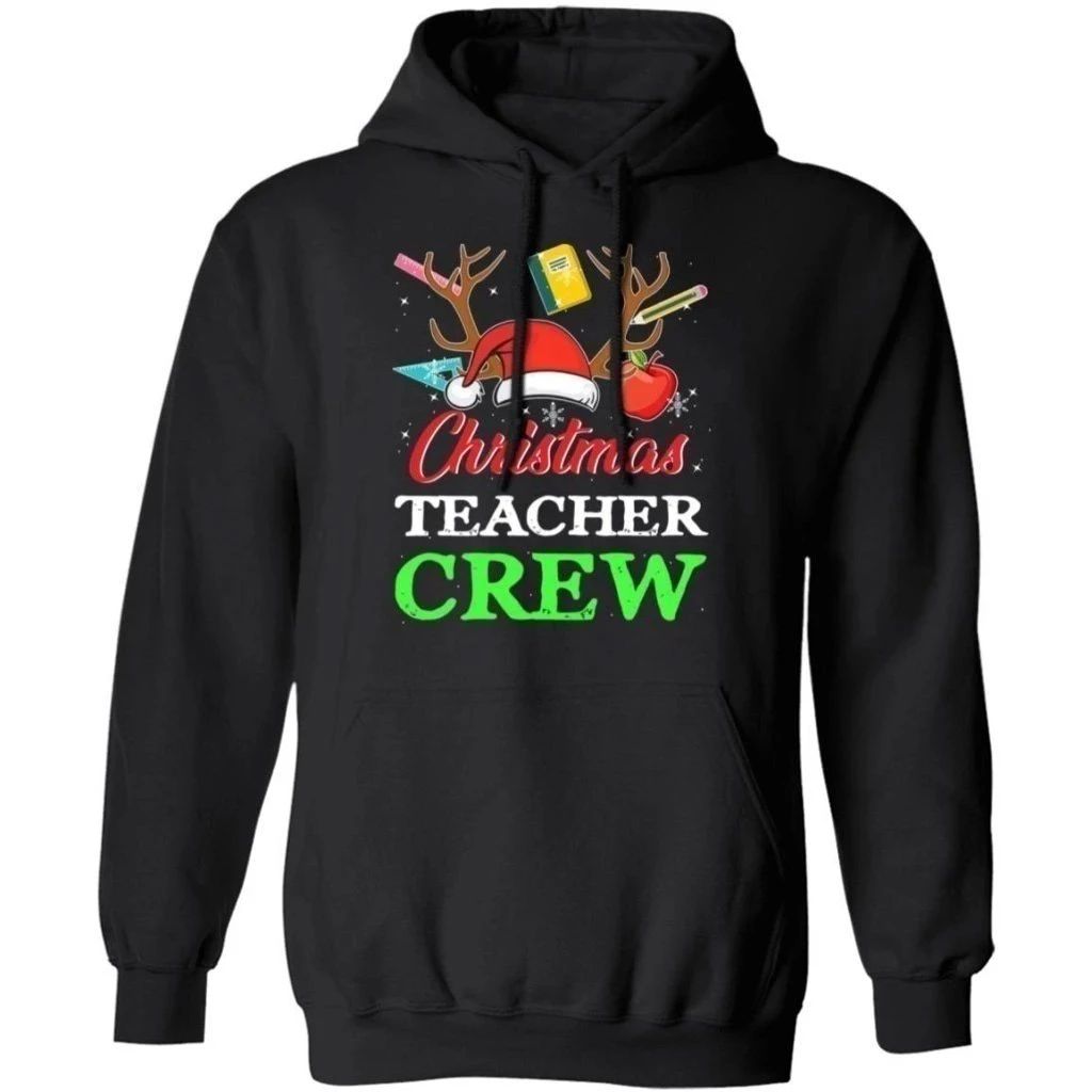 Christmas Hoodie Teacher Crew Reindeer Sweater Xmas Gift Shirt