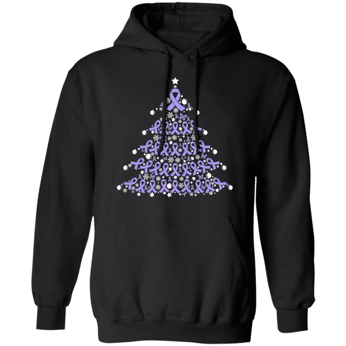 Christmas Hoodie Testicular Cancer Awareness Xmas Tree Hoodie