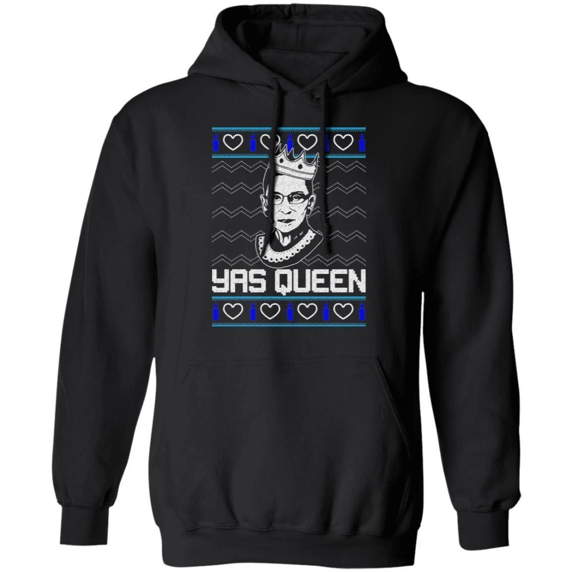 Christmas Hoodie Yas Queen Ruth Bader Ginsburg Ugly Sweater Style Xmas Hoodie