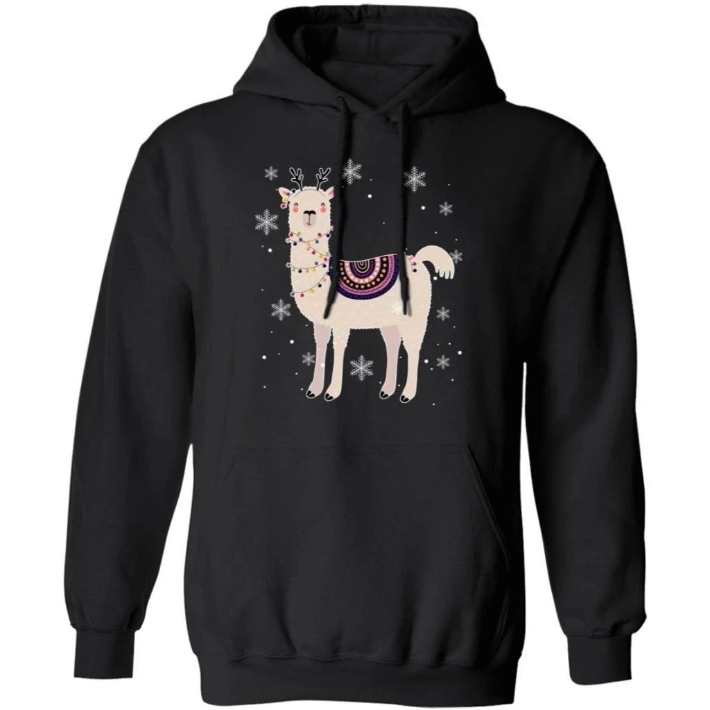 Christmas Llama Hoodie Llama Xmas Sweater Lovely Gift Shirt