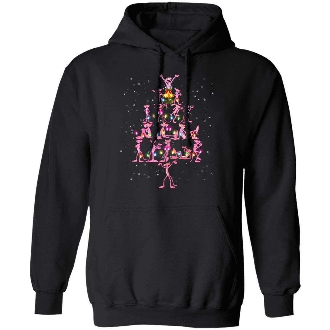 Christmas Tree Pink Panther Hoodie Funny Xmas Gift Shirt Idea