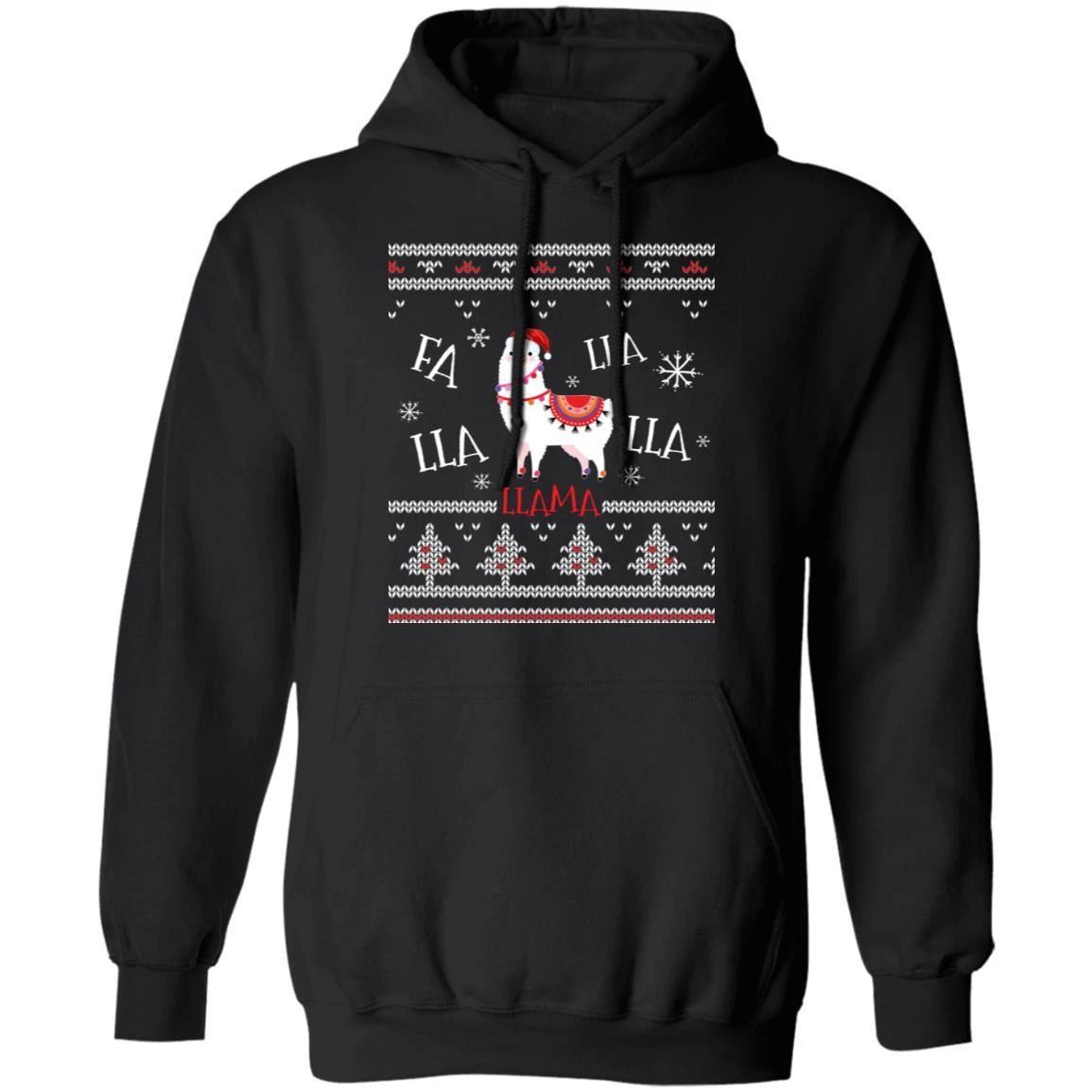 Fa Lla Lla Llama Ugly Sweater Style Hoodie Funny Xmas Hoodie Christmas Gift