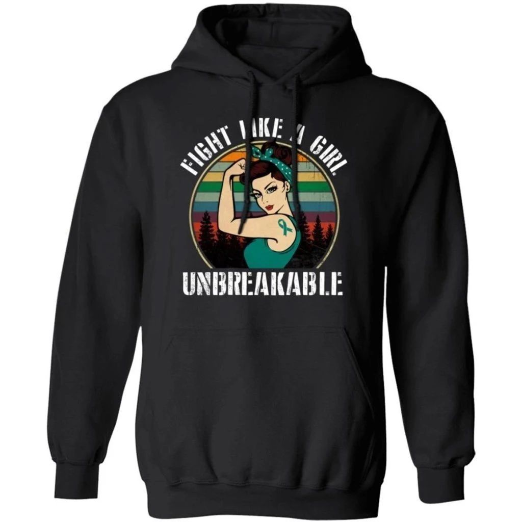 Fight Like A Girl Unbreakable Ovarian Cancer Awareness Shirt For Cancer Awareness