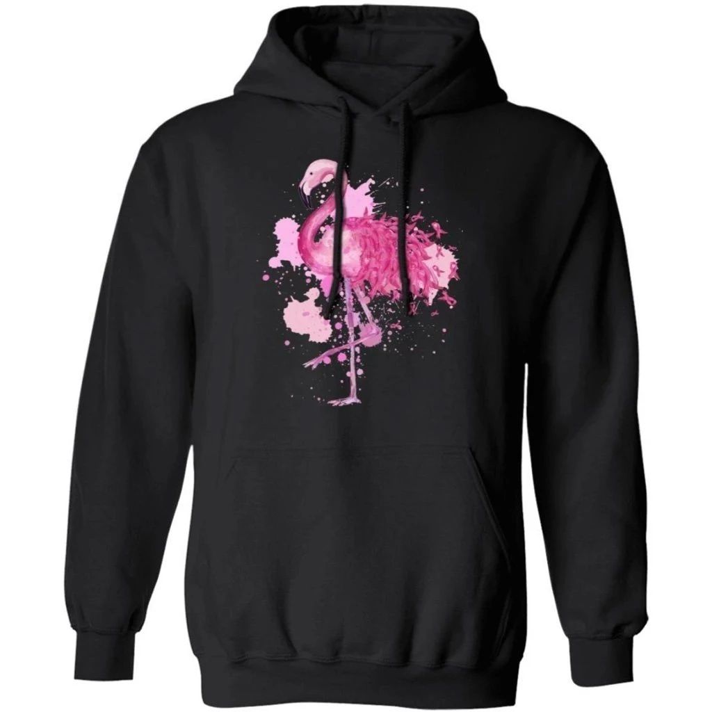 Flamingo Pink Ribbons Breast Cancer Awareness Hoodie