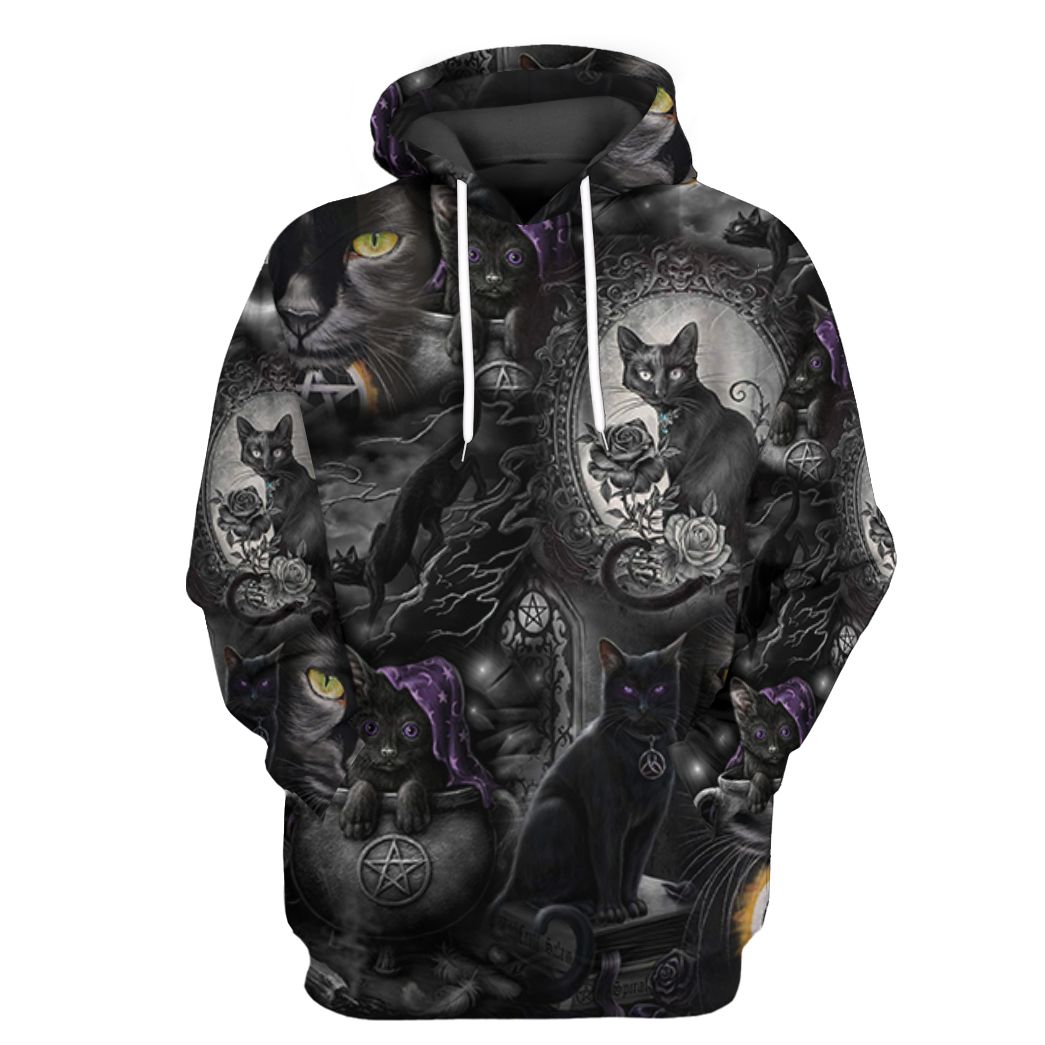 Black Cat Tshirt Hoodie Apparel