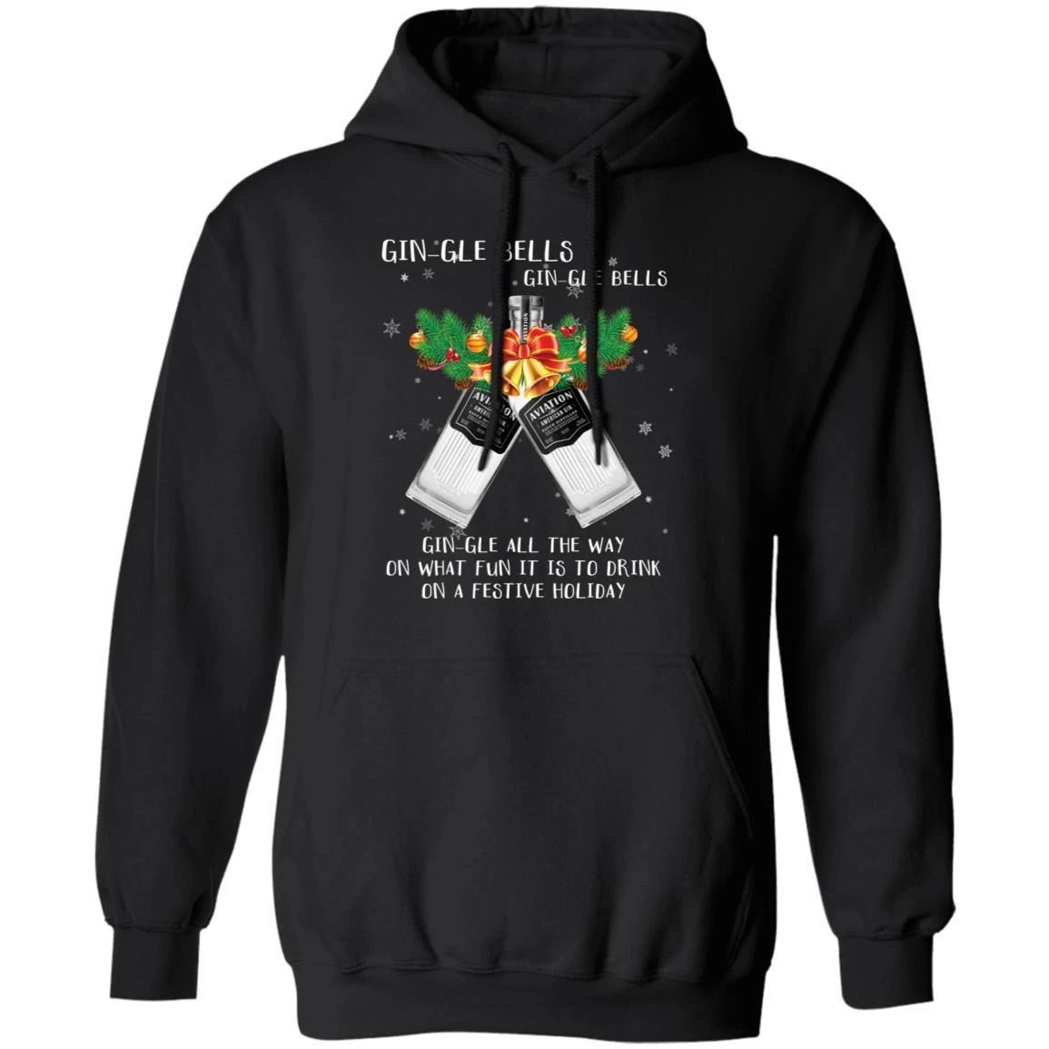 Gin-gle Bells Jingle Bells Aviation Gin Hoodie Funny Xmas Gift For Gin Lovers